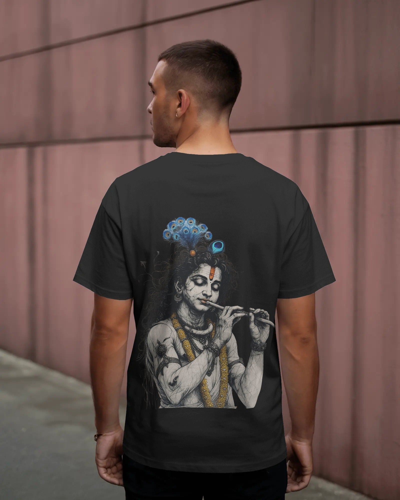 Krishna playing flute Oversized Classic T-Shirt