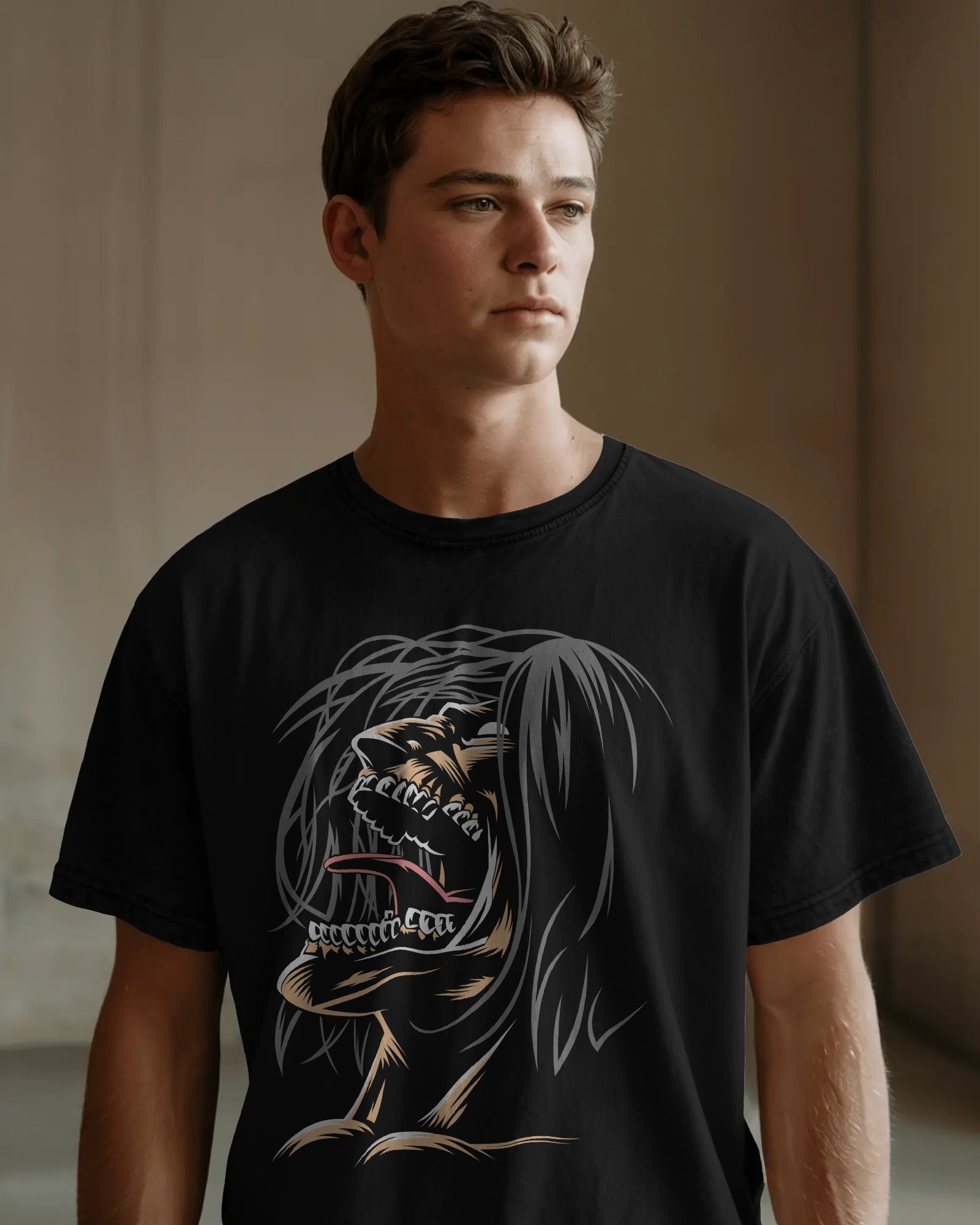 Anime Graphic T-Shirt for Men | Black Unisex Stretch T-shirt