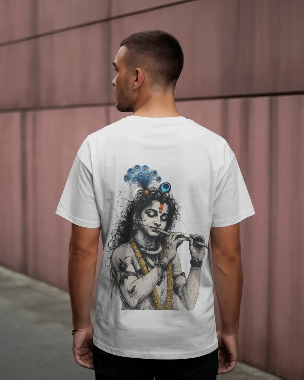 Krishna playing flute Oversized Classic T-Shirt