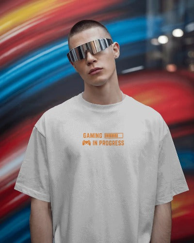 Oversized Standard T-Shirt,Video Game Hoodie for Gamers | Gaming in Progress Pullover